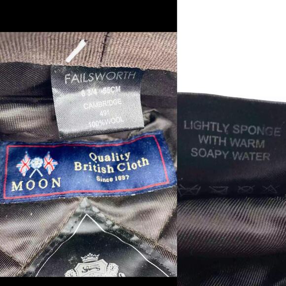 Failsworth Cap 6 3/4 Cambridge Plaid Brown Red Blue 100% Wool NWOT - Picture 8 of 11